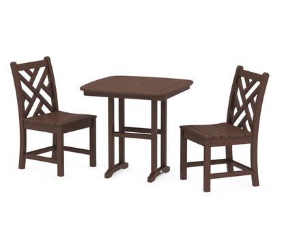POLYWOOD® Chippendale Side Chair 3-Piece Dining Set in Mahogany