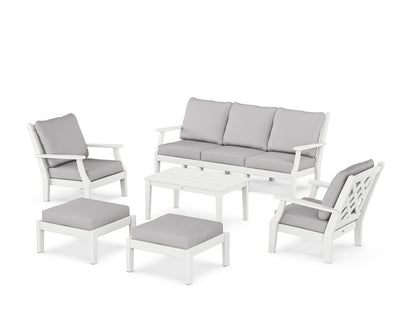 Country Living Wovendale 6-Piece Lounge Sofa Set in White / Granite