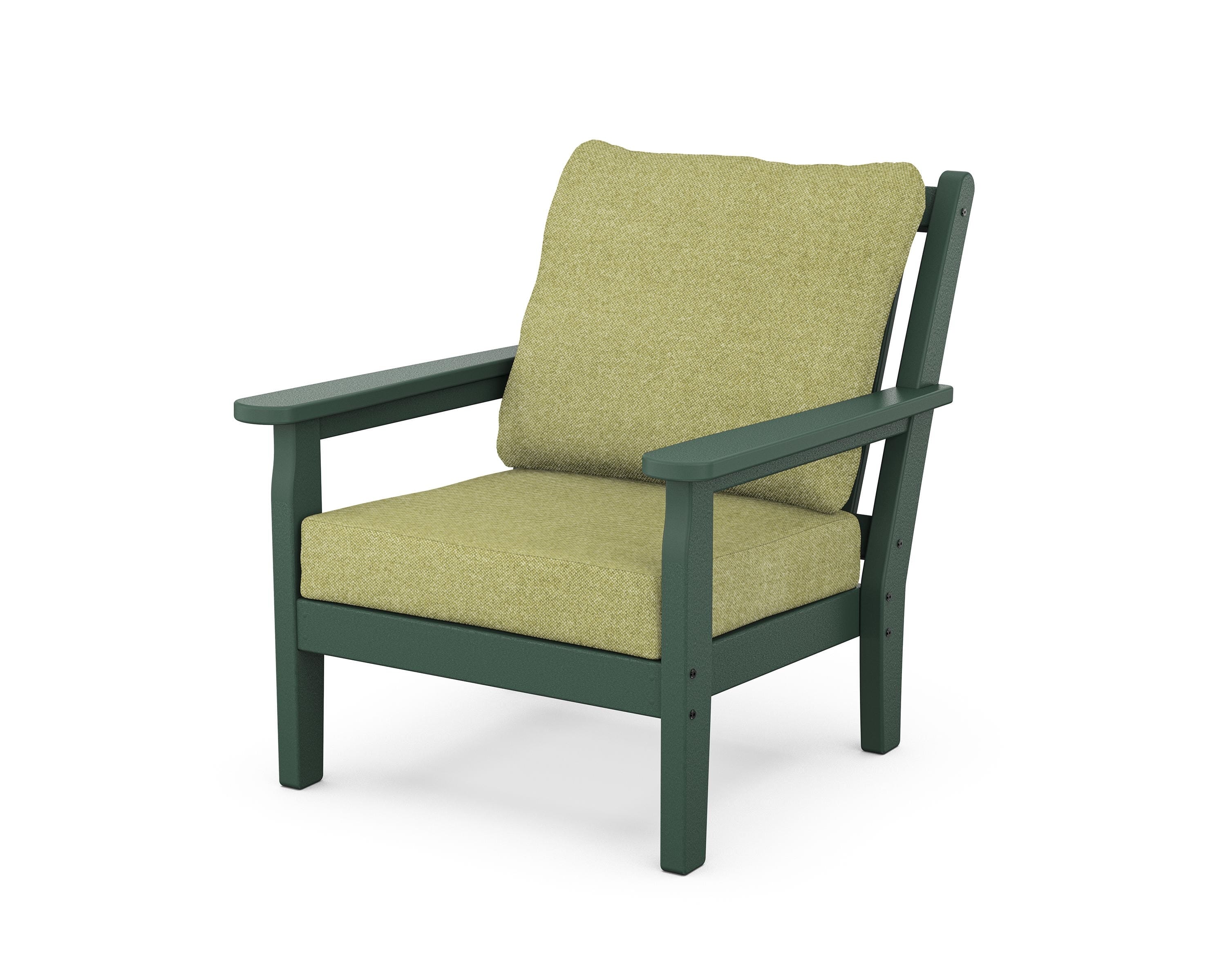 POLYWOOD® Chippendale Deep Seating Chair in Green / Chartreuse Boucle