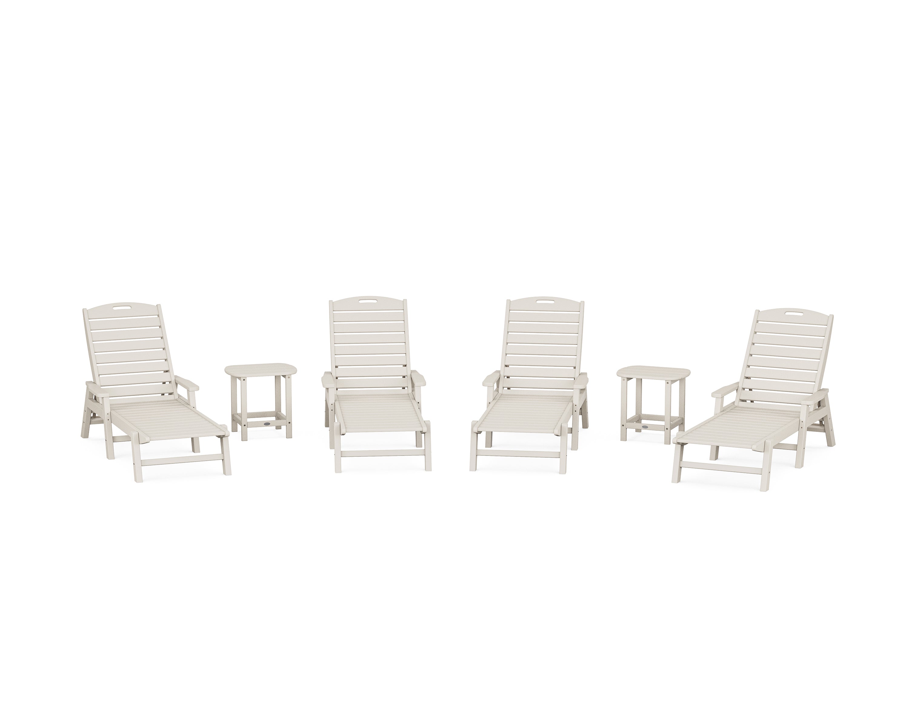 POLYWOOD® Nautical Chaise 6-Piece Set with Arms in Sand
