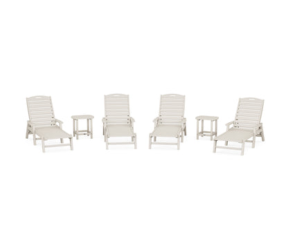 POLYWOOD® Nautical Chaise 6-Piece Set with Arms in Sand
