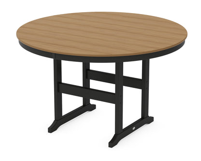 POLYWOOD® 60" Round Farmhouse Counter Table in Black / Natural