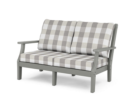 Country Living Wovendale Deep Seating Loveseat in Slate Grey / Buffalo Plaid Grey Mist