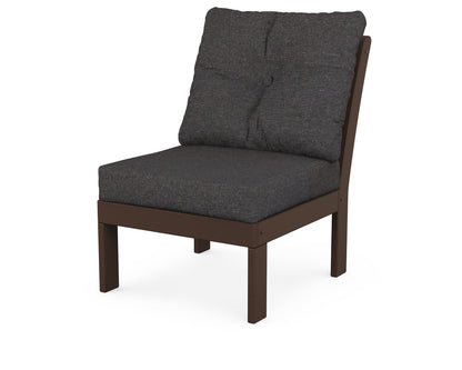 POLYWOOD® Vineyard Modular Armless Chair in Mahogany / Ash Charcoal