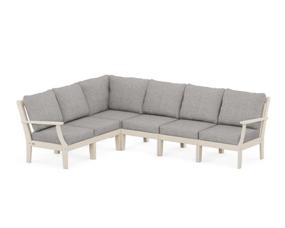 POLYWOOD® Braxton Modular 6-Piece Deep Seating Set in Sand / Grey Mist