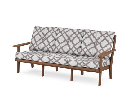 POLYWOOD® Mission Deep Seating Sofa in Teak / Trellis Grey Mist