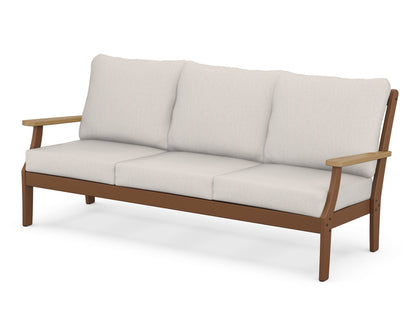 POLYWOOD® Braxton Deep Seating Sofa in Teak / Natural / Cast Ash