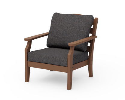 Draper James™ by  POLYWOOD® Savannah Deep Seating Chair in Teak / Ash Charcoal