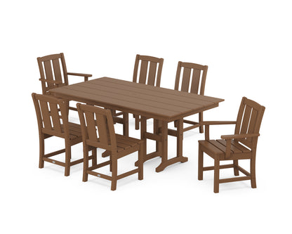 POLYWOOD® Mission 7-Piece Farmhouse Dining Set in Teak