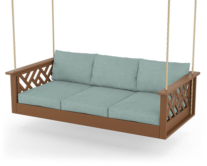 POLYWOOD® Chippendale Daybed Swing in Teak / Glacier Spa