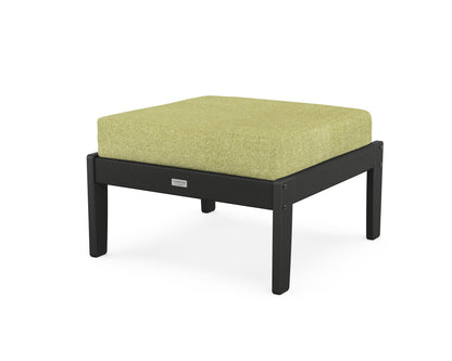 Country Living Cottage Deep Seating Ottoman in Black / Chartreuse Boucle