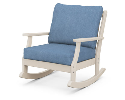 POLYWOOD® Braxton Deep Seating Rocking Chair in Sand / Sky Blue