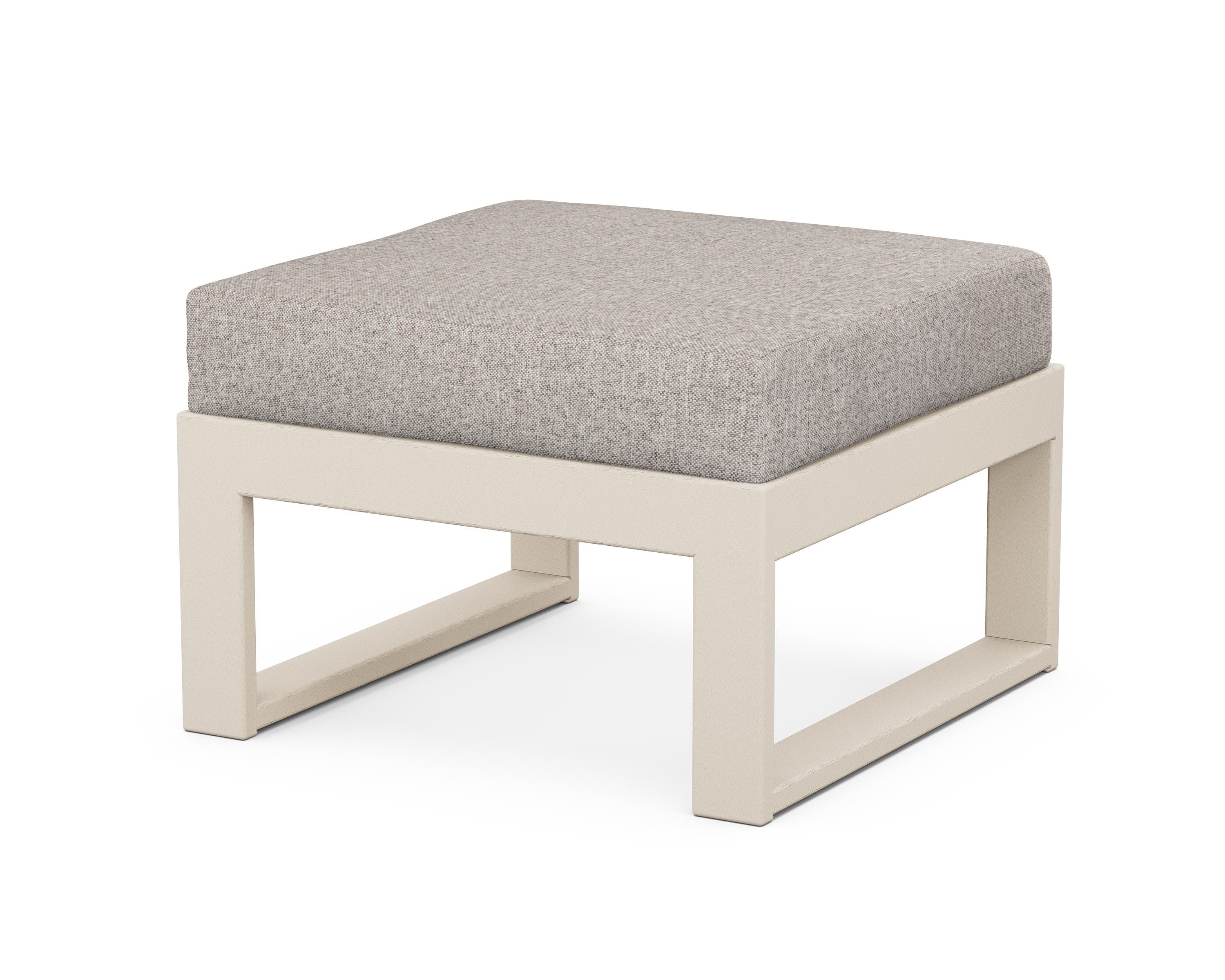 Unbranded Modular Ottoman - Modern in Sand / Weathered Tweed