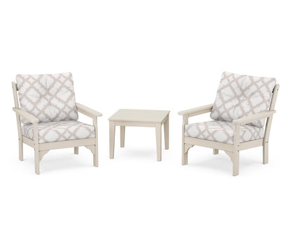 POLYWOOD® Vineyard 3-Piece Deep Seating Set in Sand / Trellis Dune Burlap