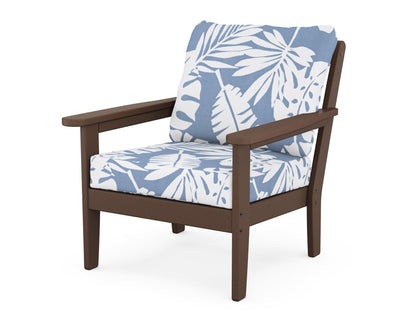 Country Living Cottage Deep Seating Chair in Mahogany / Leaf Sky Blue