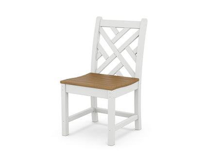 POLYWOOD® Chippendale Dining Side Chair in White / Natural