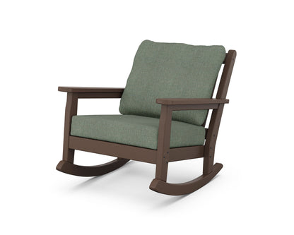 POLYWOOD® Chippendale Deep Seating Rocking Chair in Mahogany / Cast Sage