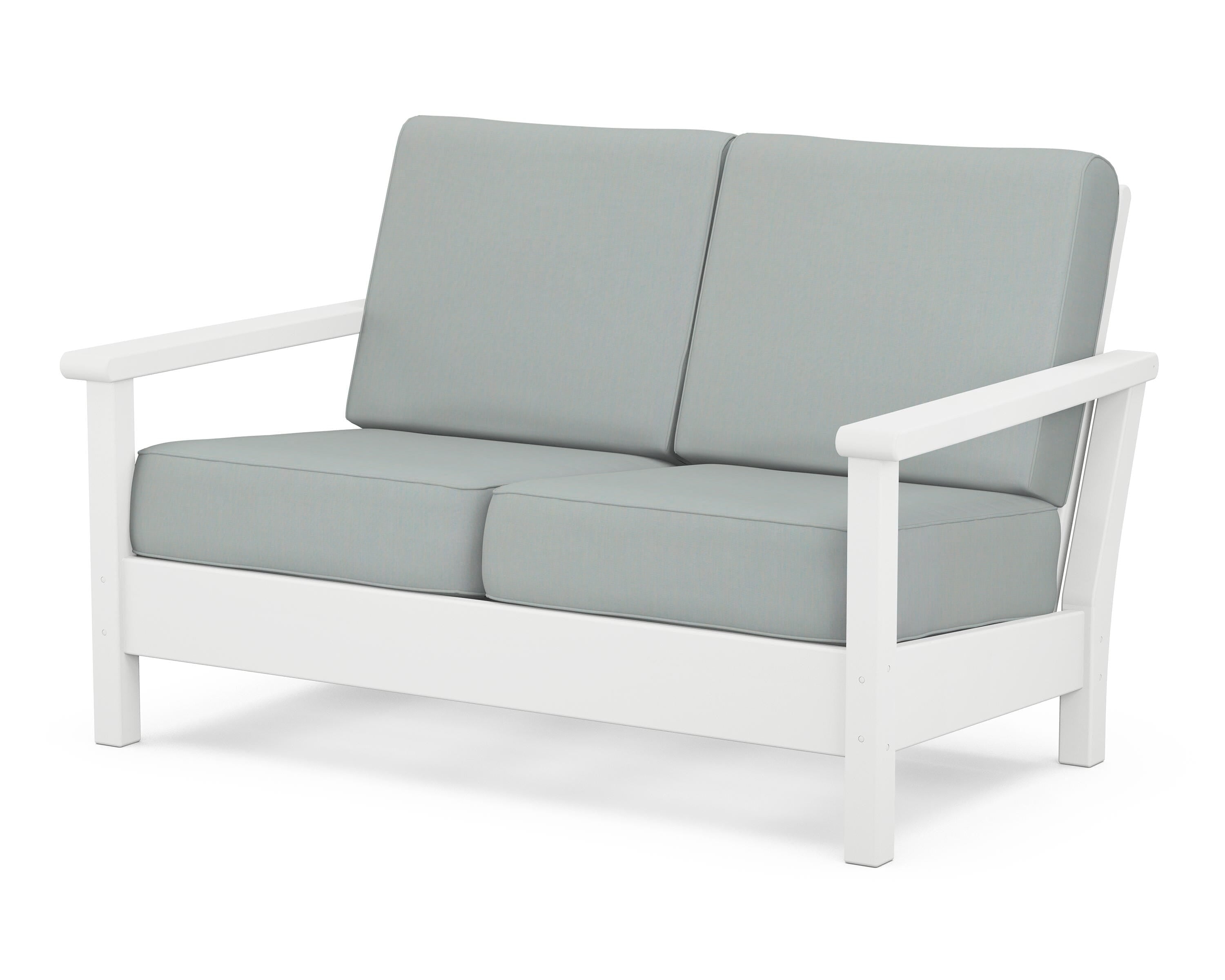 POLYWOOD® Harbour Deep Seating Loveseat in White / Spa