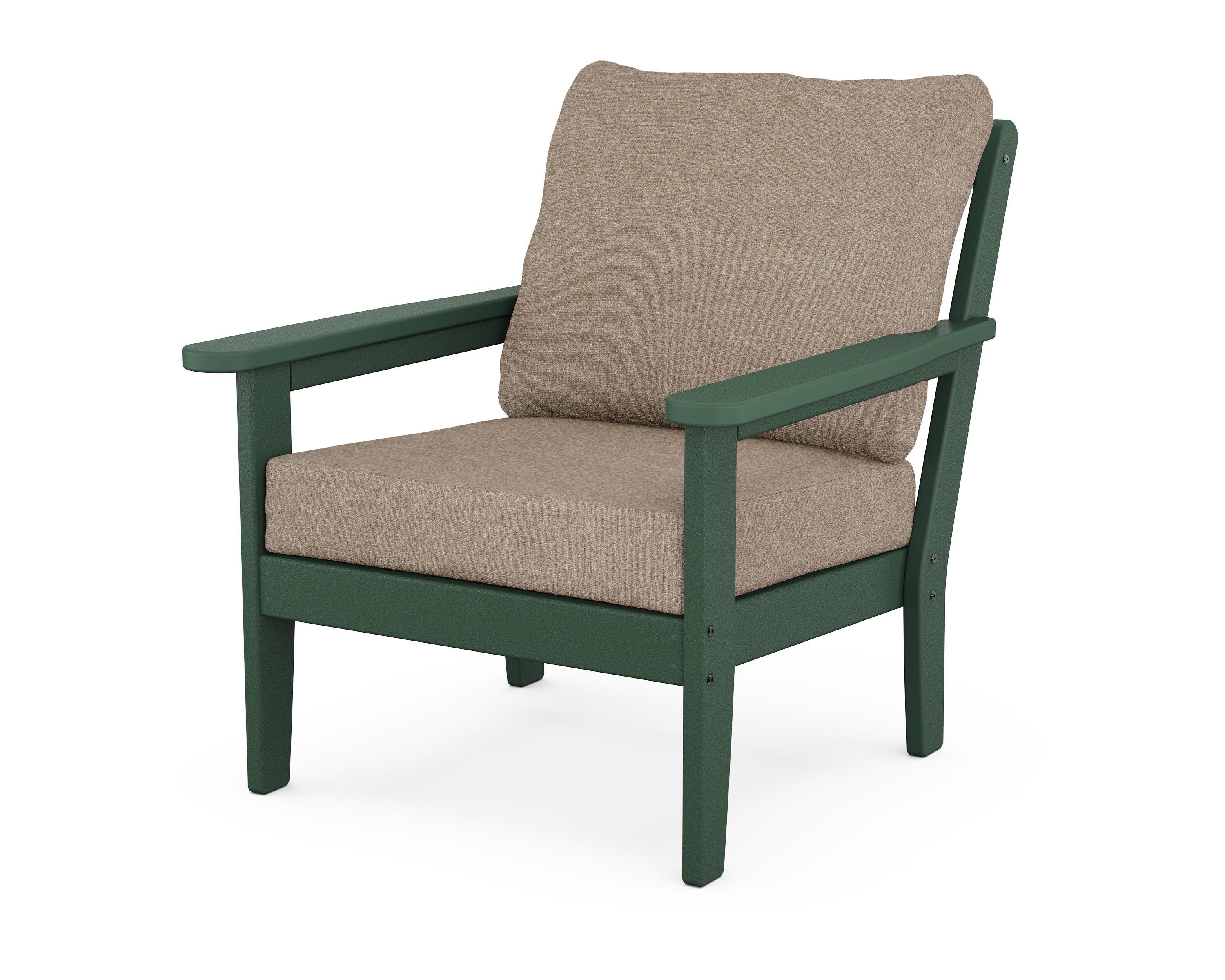 Country Living Cottage Deep Seating Chair in Green / Spiced Burlap
