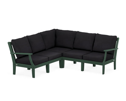 POLYWOOD® Braxton Modular 5-Piece Deep Seating Set in Green / Midnight Linen