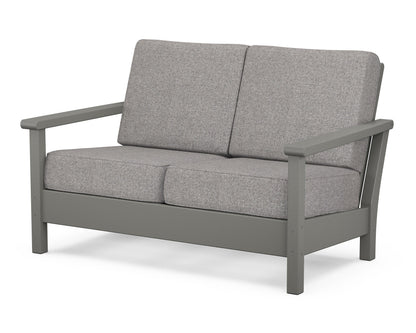 POLYWOOD® Harbour Deep Seating Loveseat in Slate Grey / Grey Mist