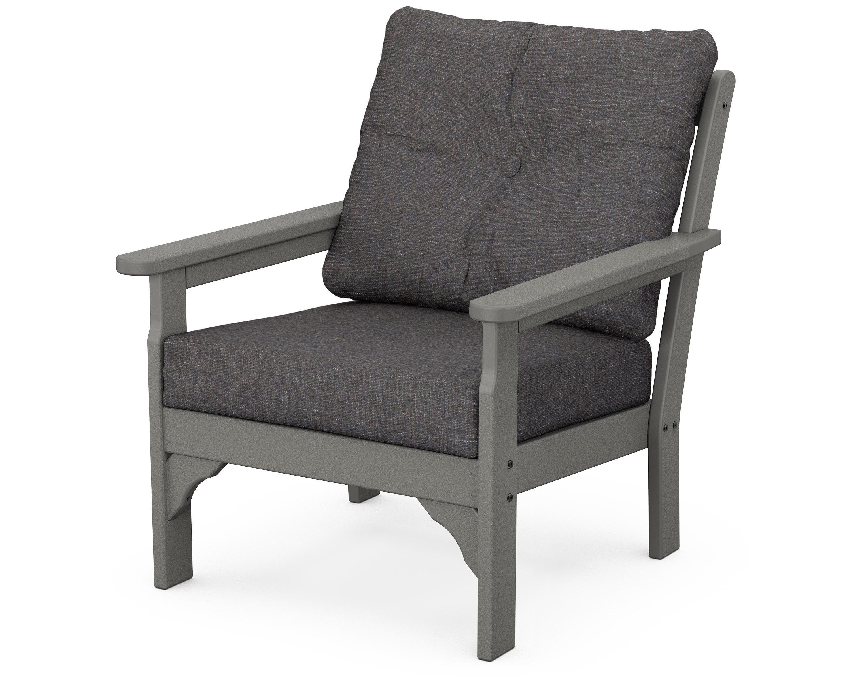 POLYWOOD® Vineyard Deep Seating Chair in Slate Grey / Ash Charcoal