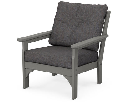 POLYWOOD® Vineyard Deep Seating Chair in Slate Grey / Ash Charcoal