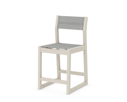 POLYWOOD® EDGE Sling Counter Side Chair in Sand / Metallic Sling
