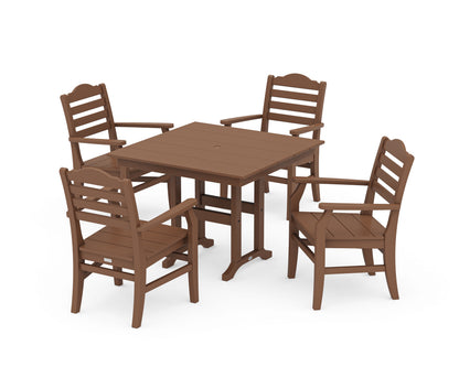 POLYWOOD® Savannah 5-Piece Farmhouse Dining Set in Teak