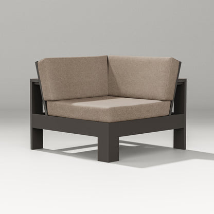 PW Designer Series Latitude Modular Corner Chair in Vintage Coffee / Spiced Burlap
