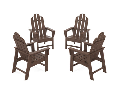 POLYWOOD® Long Island 4-Piece Upright Adirondack Conversation Set in Mahogany