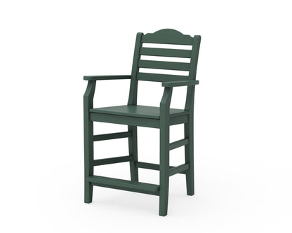 Draper James™ by  POLYWOOD® Savannah Counter Arm Chair in Green