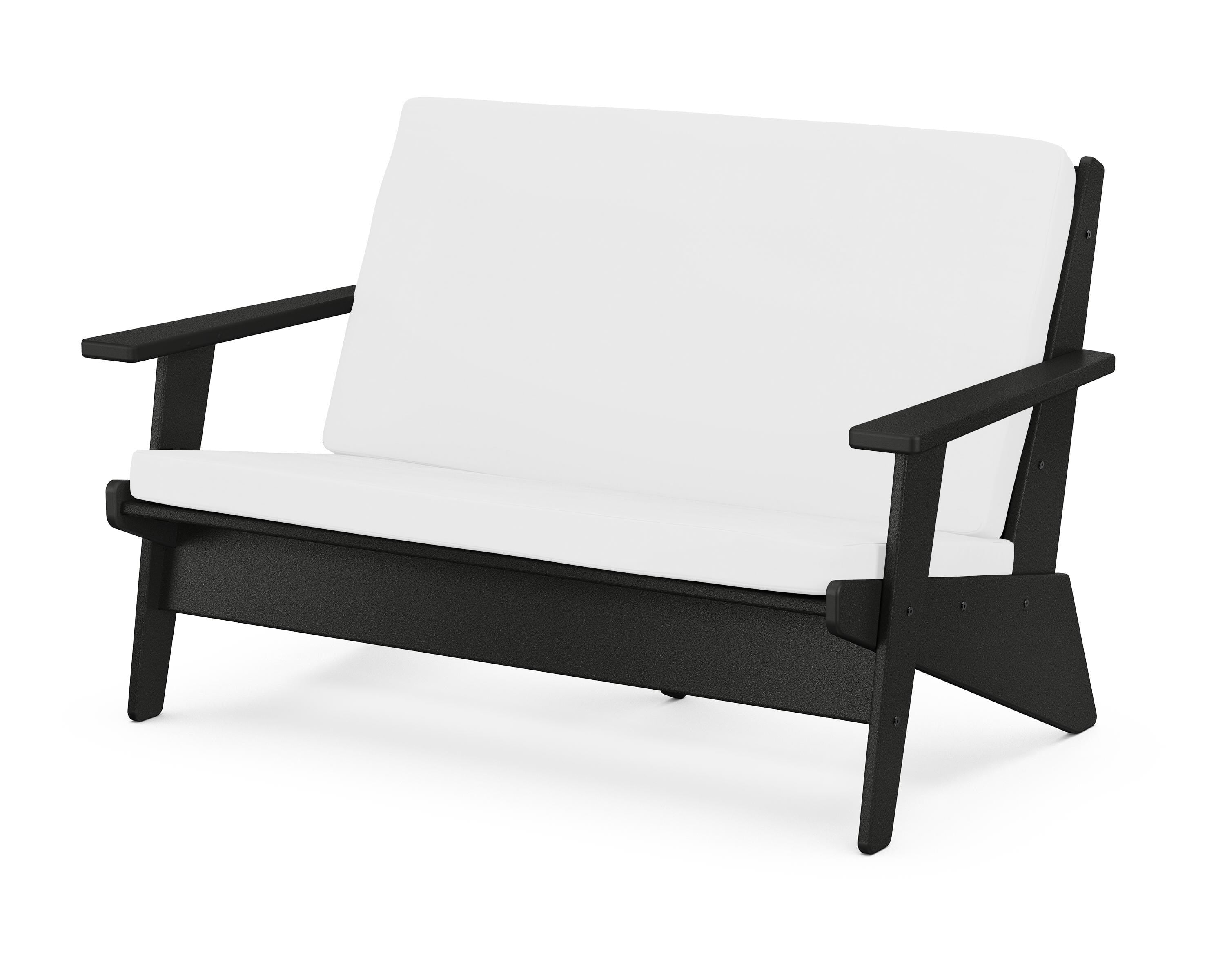 POLYWOOD® Riviera Modern Lounge Loveseat in Black / Natural