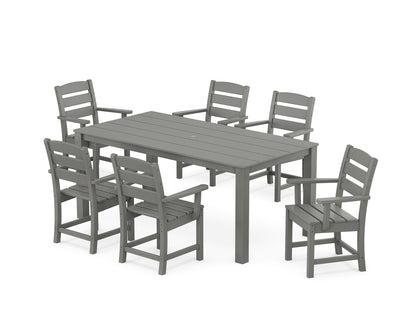 POLYWOOD® Lakeside Arm Chair 7-Piece Parsons Dining Set in Slate Grey