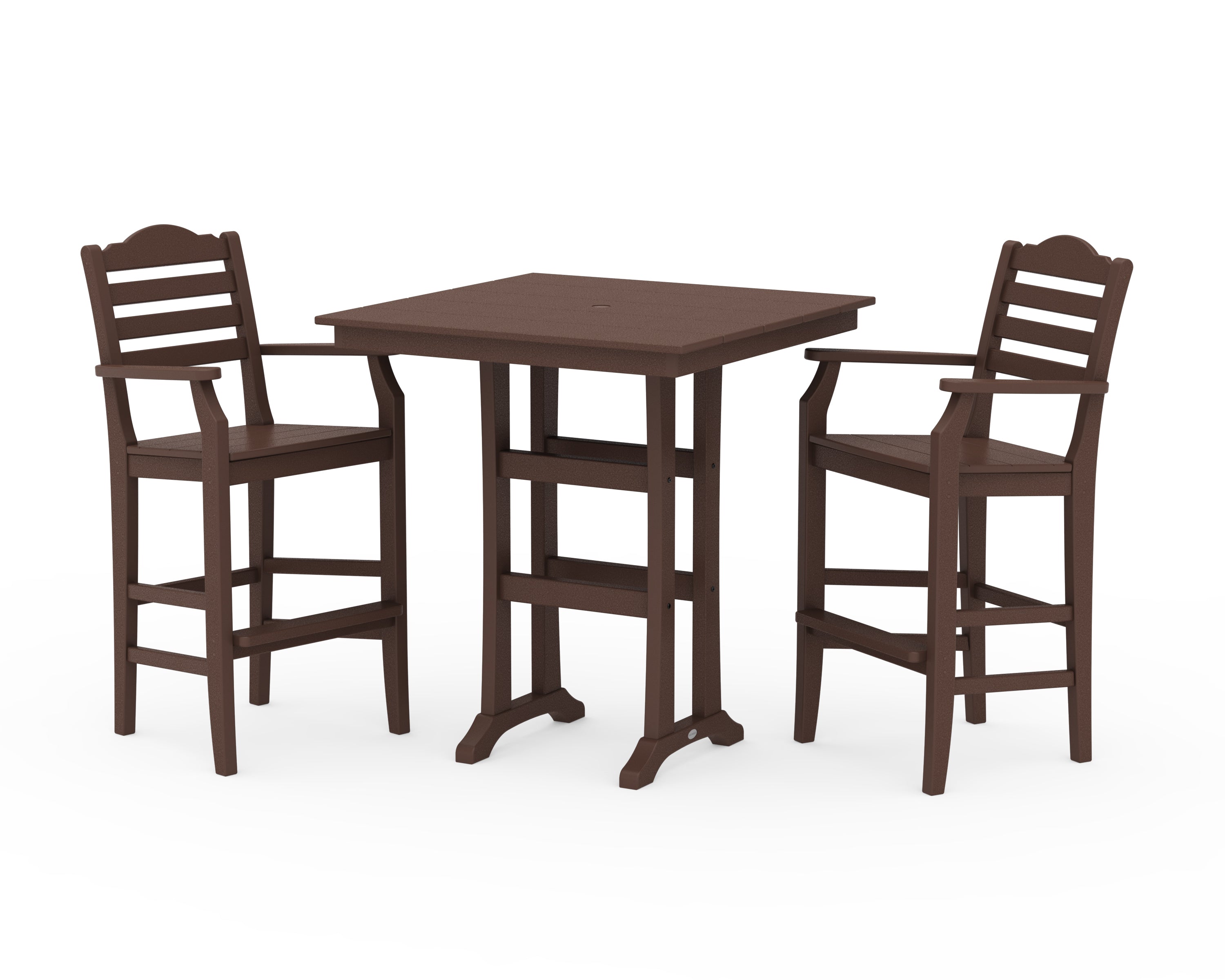 Draper James™ by  POLYWOOD® Savannah 3-Piece Farmhouse Bar Set with Trestle Legs in Mahogany