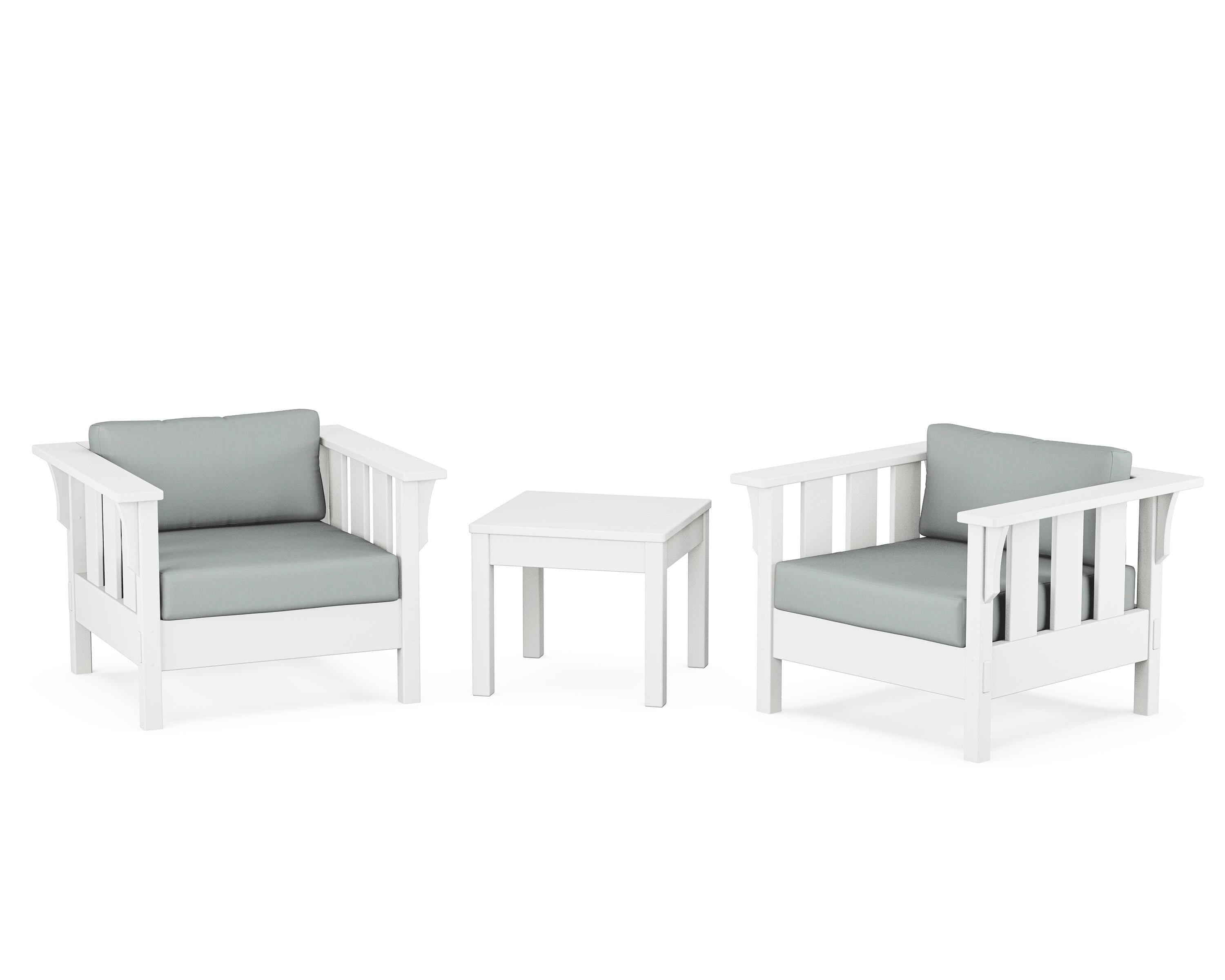 Martha Stewart by POLYWOOD® Acadia 3-Piece Deep Seating Set in White / Spa