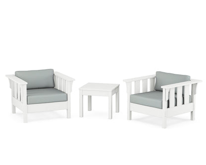 Martha Stewart by POLYWOOD® Acadia 3-Piece Deep Seating Set in White / Spa