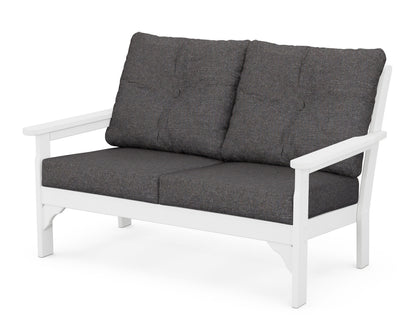 POLYWOOD® Vineyard Deep Seating Loveseat in White / Ash Charcoal