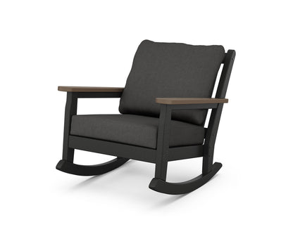 POLYWOOD® Chippendale Deep Seating Rocking Chair in Black / Kona / Spectrum Carbon