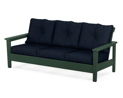 POLYWOOD® Prescott Deep Seating Sofa in Green / Marine Indigo