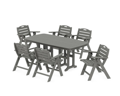 POLYWOOD® Nautical Lowback 7-Piece Dining Set in Slate Grey