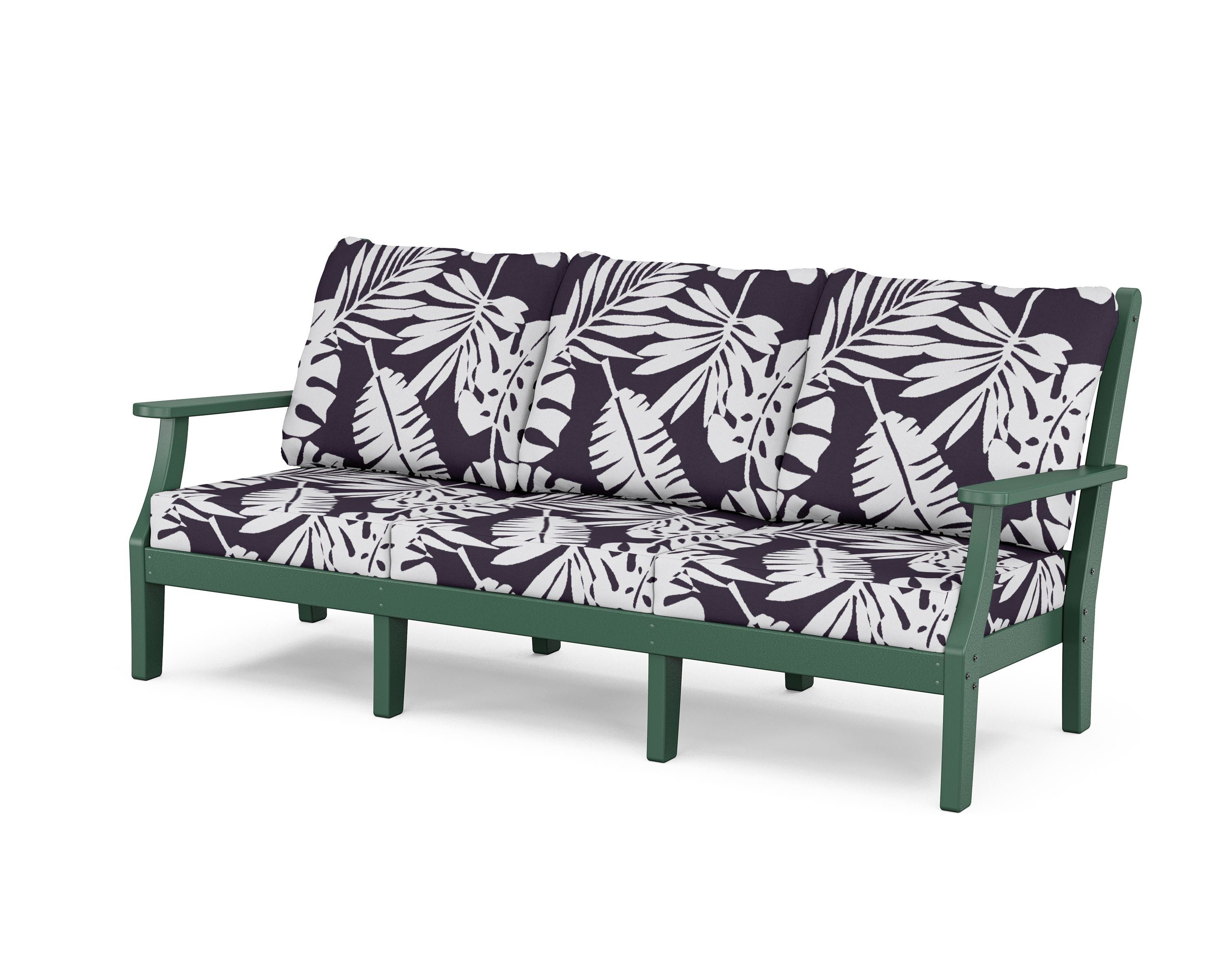 Country Living Wovendale Deep Seating Sofa in Green / Leaf Navy