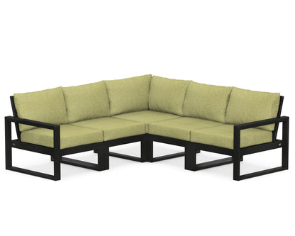 POLYWOOD® EDGE 5-Piece Modular Deep Seating Set in Black / Chartreuse Boucle