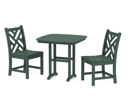 POLYWOOD® Chippendale Side Chair 3-Piece Dining Set in Green