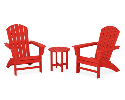 POLYWOOD® Nautical 3-Piece Adirondack Set in Sunset Red