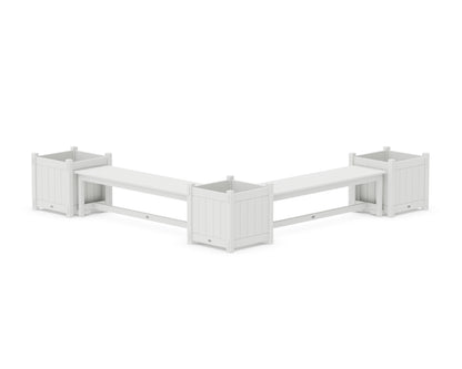POLYWOOD® 60" Vineyard L- Shaped Planter Bench Corner Set - Large in White