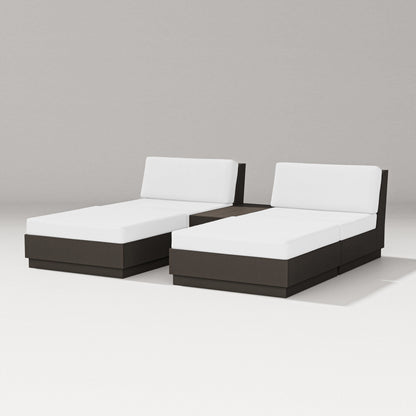 PW Designer Series Elevate Double Chaise Set in Vintage Coffee / Natural