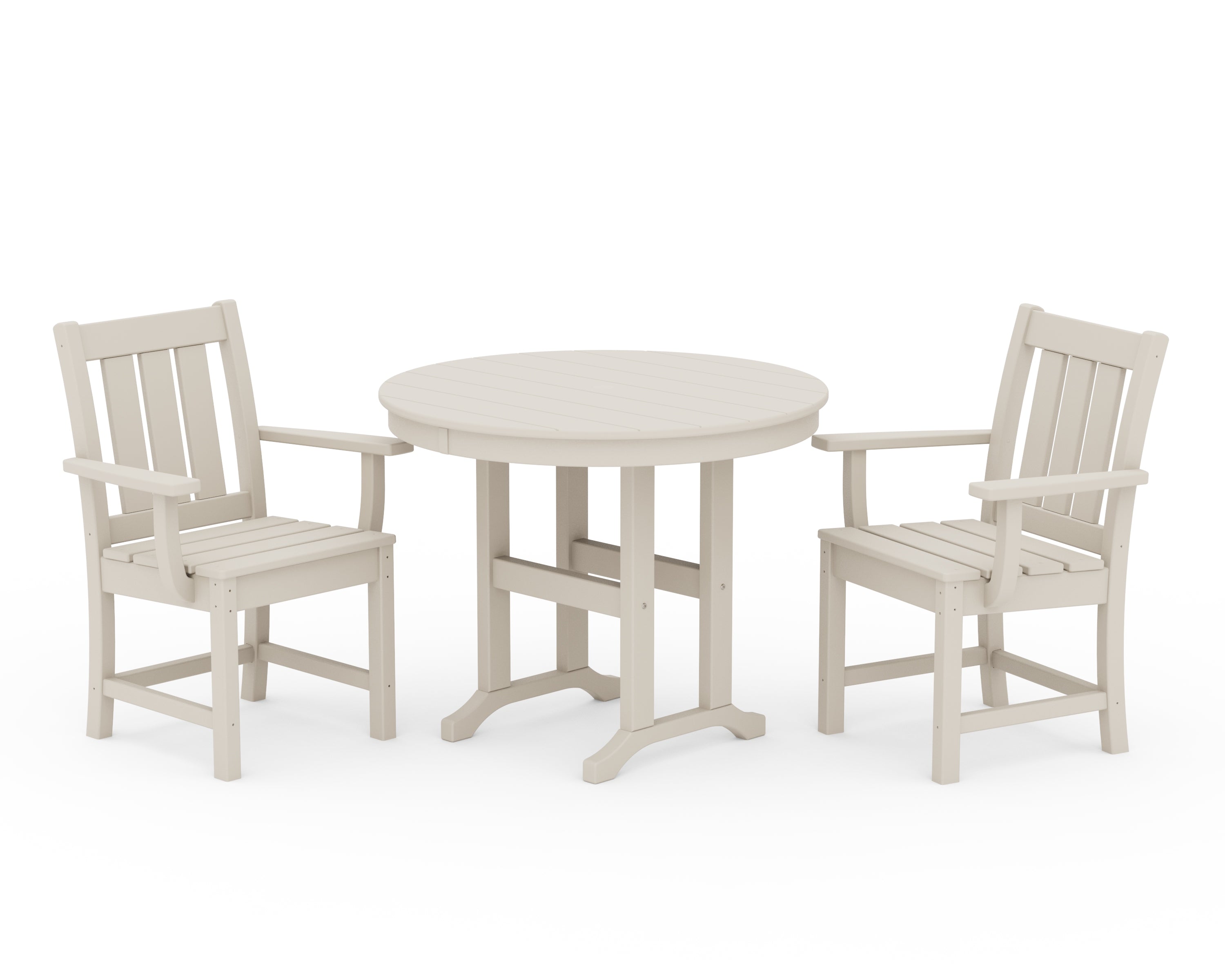 POLYWOOD® Oxford 3-Piece Farmhouse Dining Set in Sand