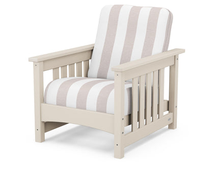 POLYWOOD® Club Mission Chair in Sand / Cabana Stripe Dune Burlap
