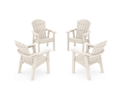 POLYWOOD® Seashell 4-Piece Upright Adirondack Conversation Set in Sand